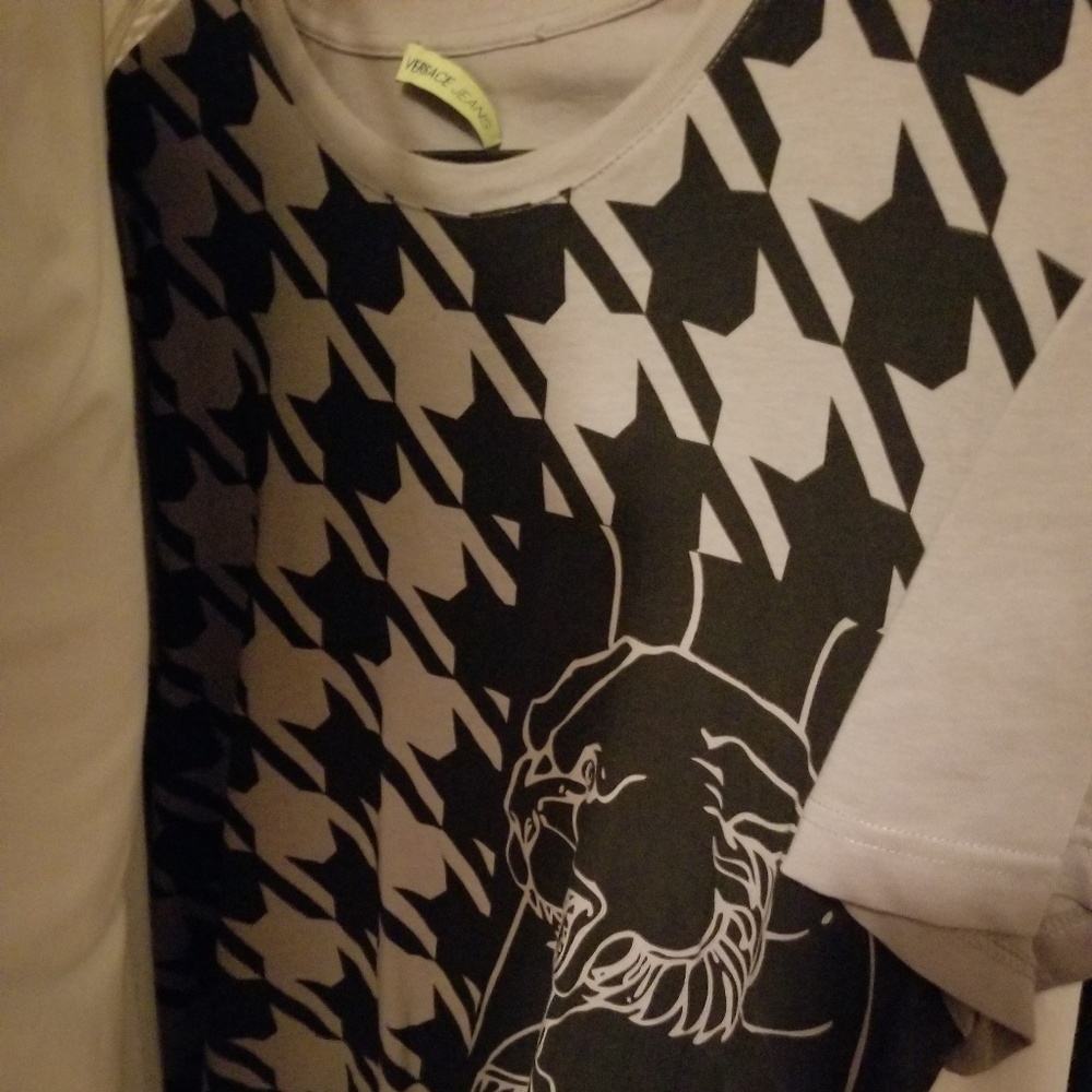 Versace Panther Logo Houndstooth Design